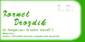 kornel drozdik business card